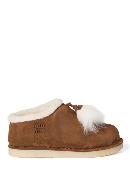 Kahverengi Süet Kadın Kapalı Terlik