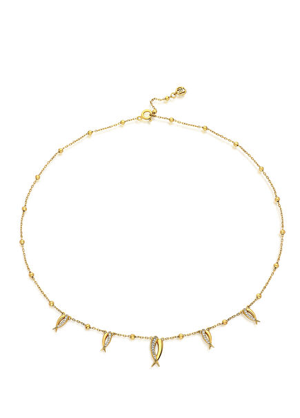 Charm 925 Sterling Silver 18K Micron Gold Plated Women's Necklace