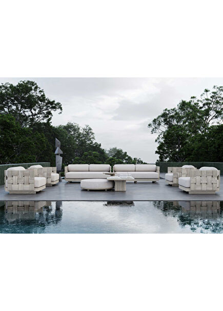 Dune Ash Beige Wooden Double Seating Group