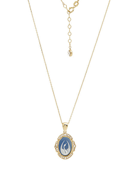 Blue Swan Embroidered Women's Gold Necklace