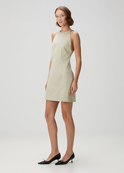 90S Beige Mini Dress