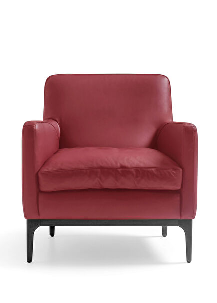 Villa Red Leather Classic Armchair