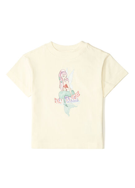 Pink Figure Printed Logo Girls T-Shirt
