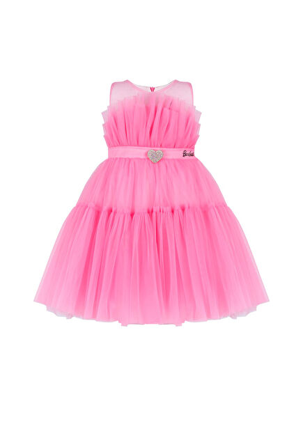 Barbie Concept 16 Pembe Tüllü Kız Çocuk Elbise
