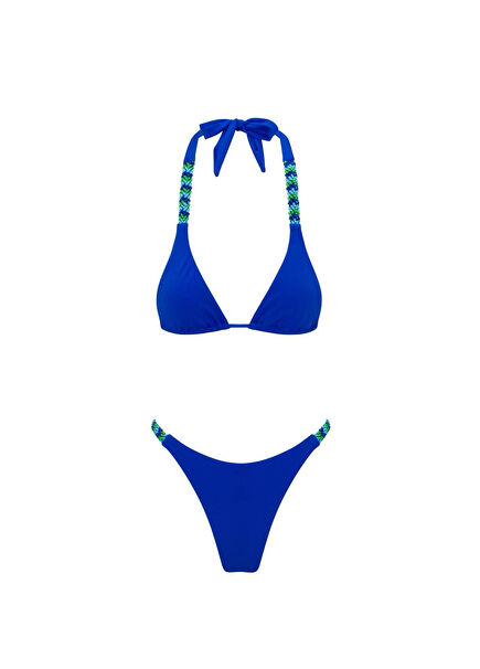 Endless Mavi El Örgüsü Detaylı Kadın Bikini Takımı