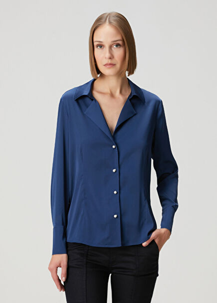 Petrol Saten Gömlek