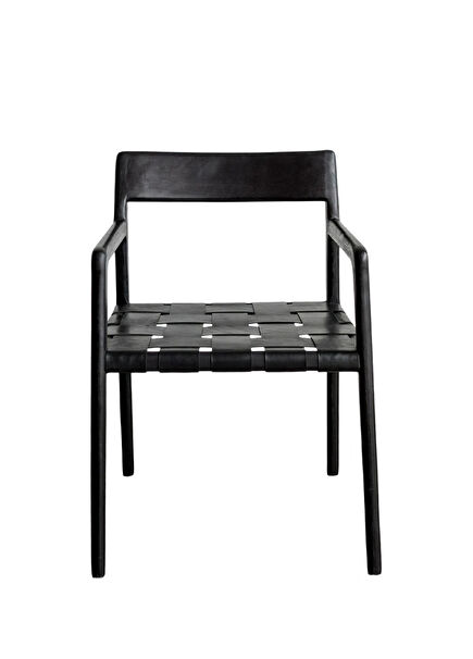 Roud Siyah Ahşap Yemek Odası Sandalyesi