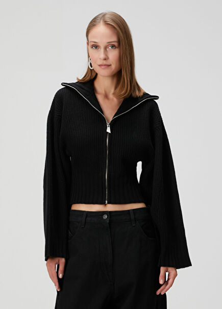 Siyah Yün Triko Hırka