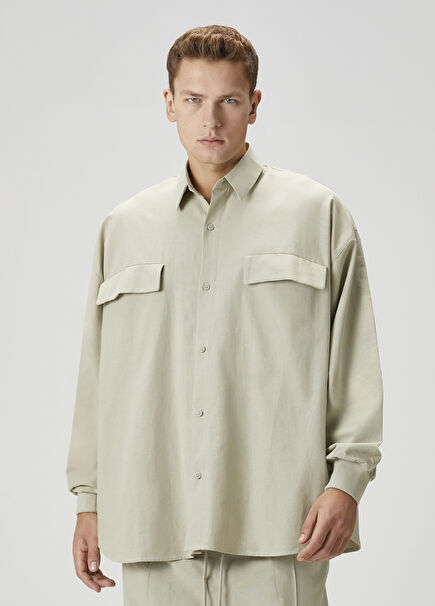 Grey Beige Outer Shirt