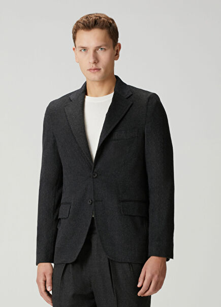 Koyu Gri Kaşmir Ceket