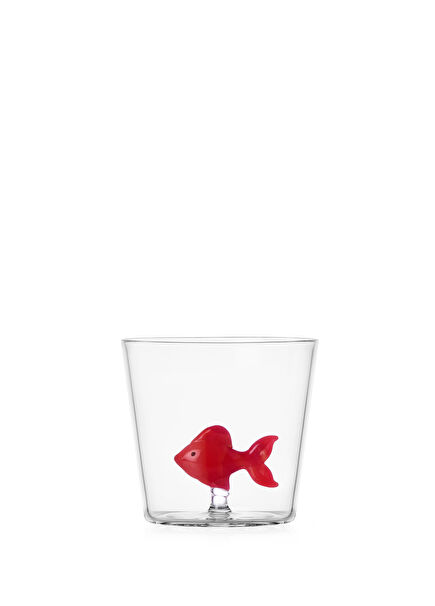 Red Fish Figure Glass Water Glass