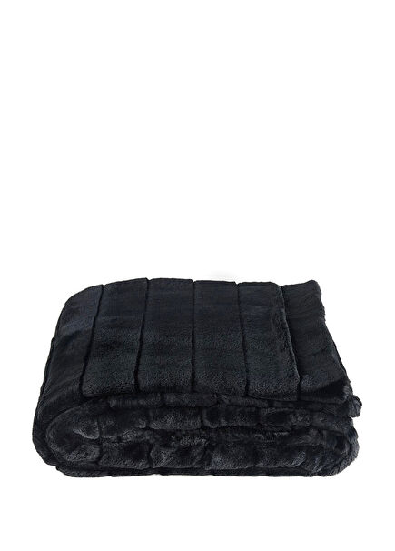 Siyah Dekoratif Throw Koltuk Battaniyesi 140 x 190 cm