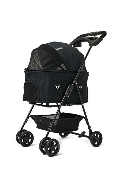 Zampa Norris Black Cat and Dog Transport Trolley