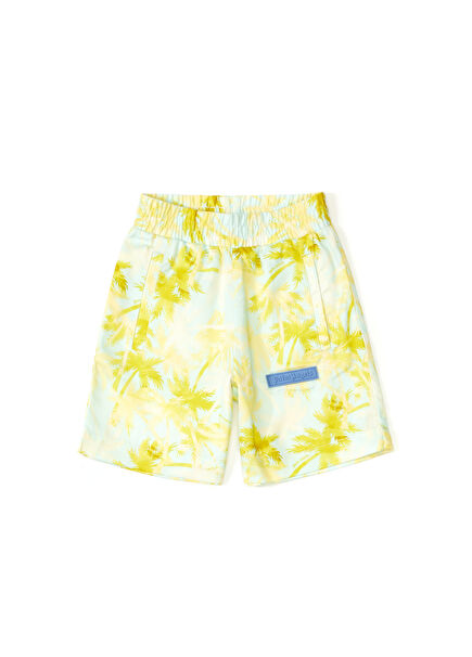 Blue Palm Print Boys Shorts