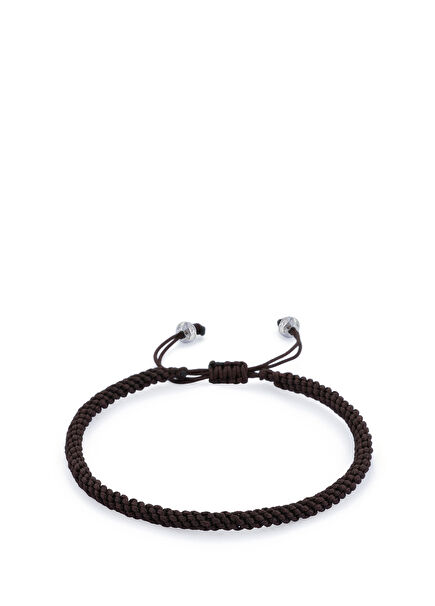 Knot Kahverengi Erkek Gümüş Bileklik