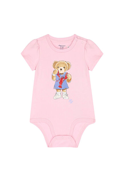Polo Bear Pink Baby Jumpsuit
