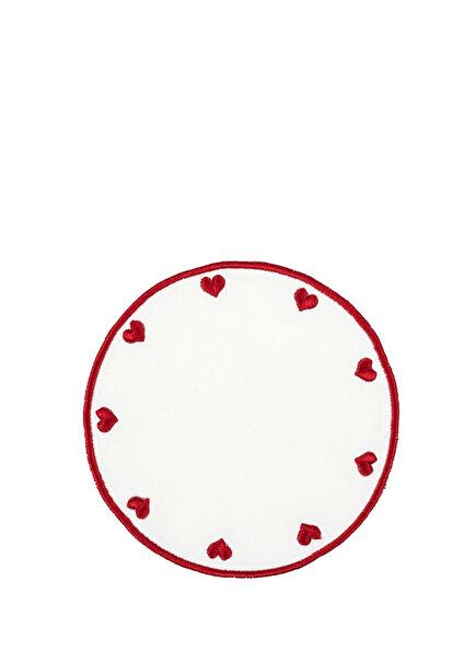 L’amour Paris Kırmızı Kalp Desenli Bardak Altlığı