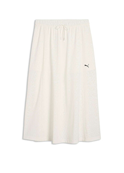 Lace Pack T7 Warm White Midi Length Women's Skirt