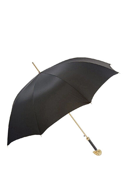 Siyah Gold Kuru Kafa Figürlü Otomatik Şemsiye 95 cm