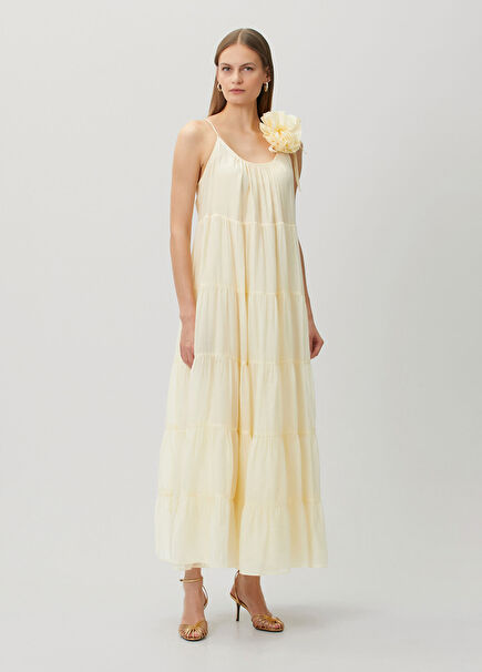 Nadine Ekru Maxi Elbise
