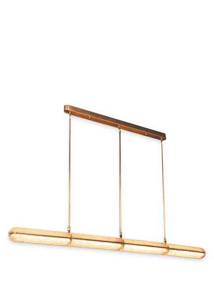 Zambiya Eskitme Beyaz Buzlu Cam Yatay Sarkıt Avize