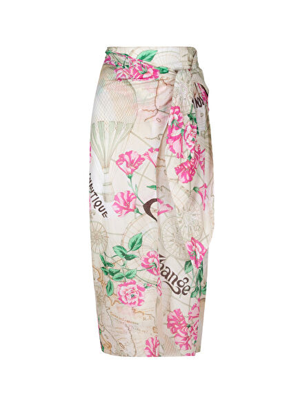 Gloria Floral Patterned Latie Pareo Skirt