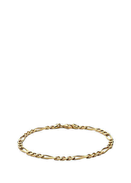 Figaro 14K Gold Plated 925K Sterling Silver Men's Bracelet