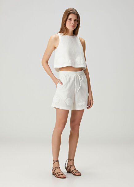 White Linen Shorts
