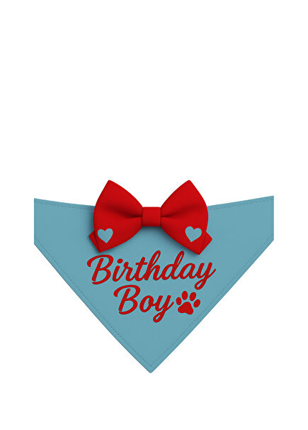 Birthday Mavi Kedi ve Köpek Bandanası