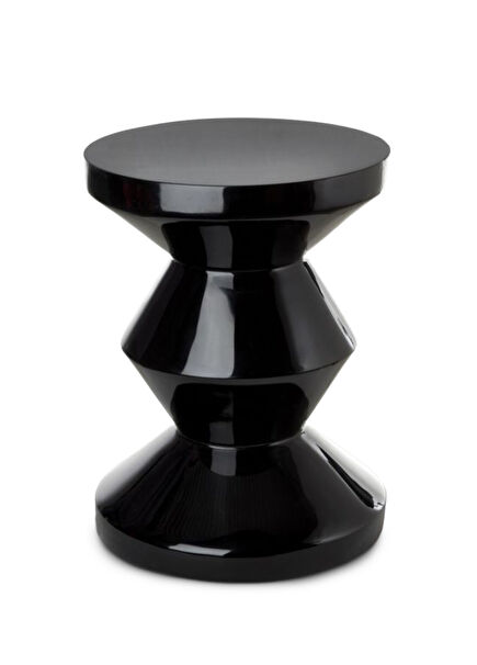 Zig Zag Black Pouf