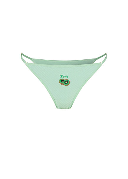 Juicy Joy Mint Kiwi Meyve Nakışlı Su Yeşili Kadın Külot