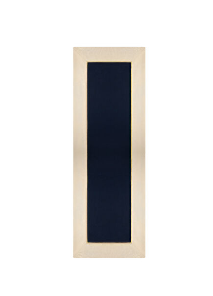Midnight Shine Dark Navy & Beige Fabric with Gold Colored Embroidery Runner 150x50 cm
