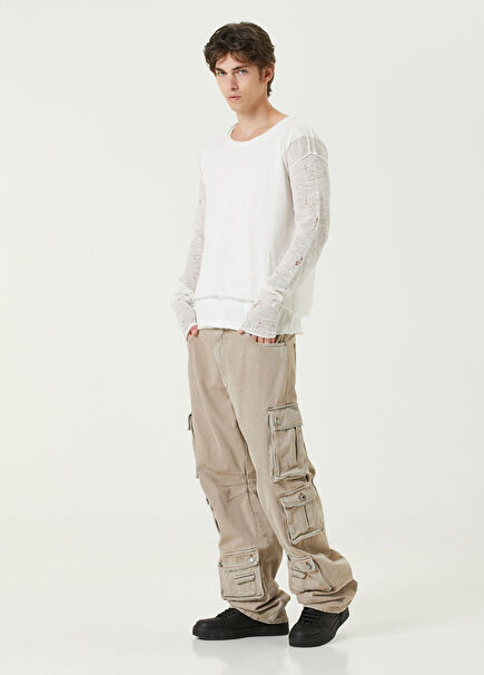 Bej Kargo Jean Pantolon