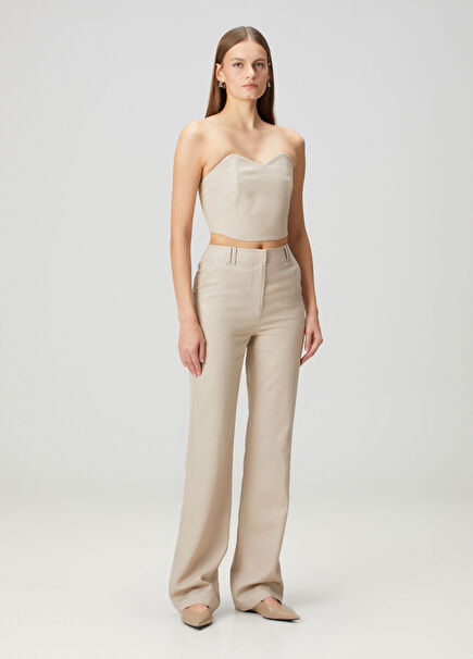Ena Ecru Linen Trousers