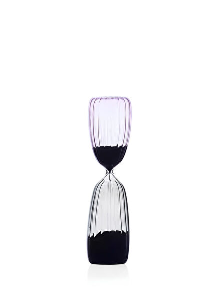 Times Smoke and Pink Glass Hourglass 25 x 6 cm