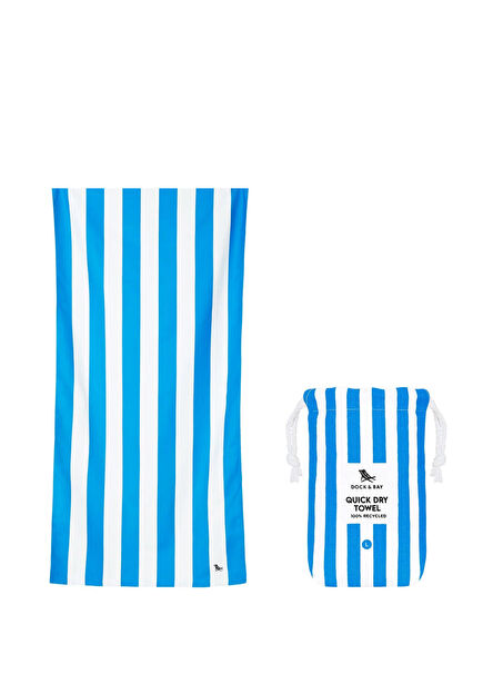 Cabana Bondi Blue Çizgili Ekstra Büyük Boy Unisex Plaj Havlusu 90 x 200 cm