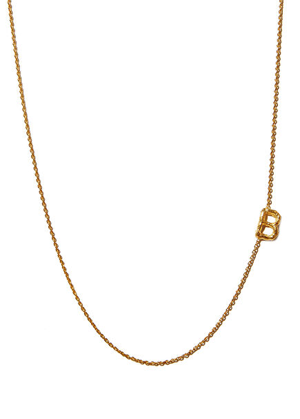 Sideways Letter B Detailed 14K Gold Women's Necklace