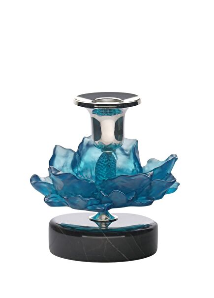 Nilüfer Çiçekli Mermer Kaideli Şamdan