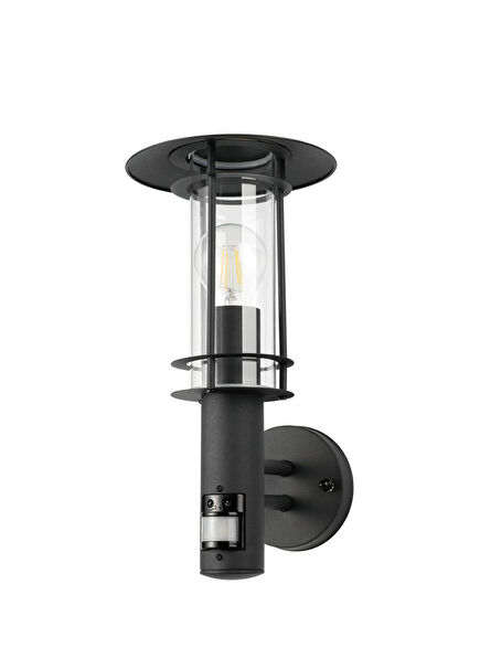  Lısıo 1  Siyah Paslanmaz Çelik Sensörlü Duvar Aplik Dış Mekan Aydınlatması