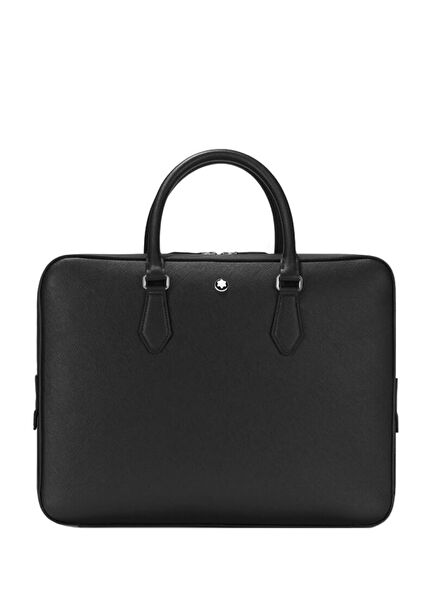 Large Black Mens Leather Briefcase