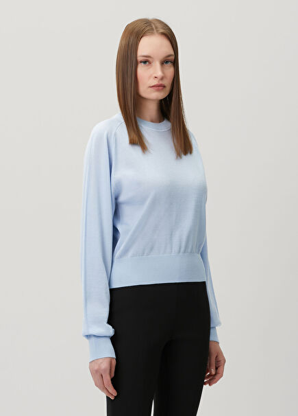 The J Açık Mavi Yün Sweatshirt