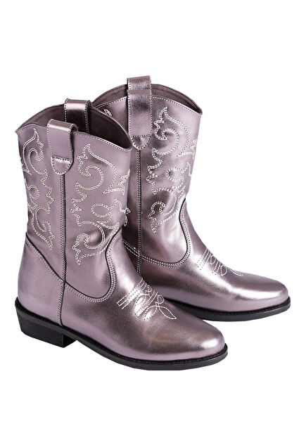 Parlak Bronz Kız Çocuk Kovboy Botu