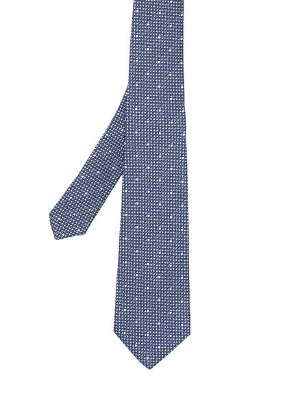 Blue Patterned Silk Tie
