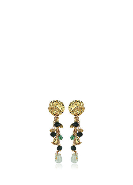 Prima Prehnite Gold Plated Women's Earrings