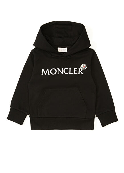 Siyah Kapüşonlu Erkek Çocuk Sweatshirt