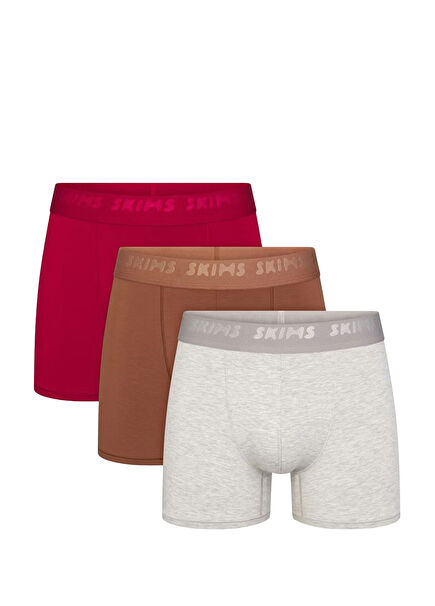 3" Stretch Knit Çok Renkli 3lü Boxer Seti