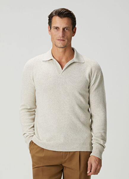 Kırık Beyaz Kaşmir Kazak