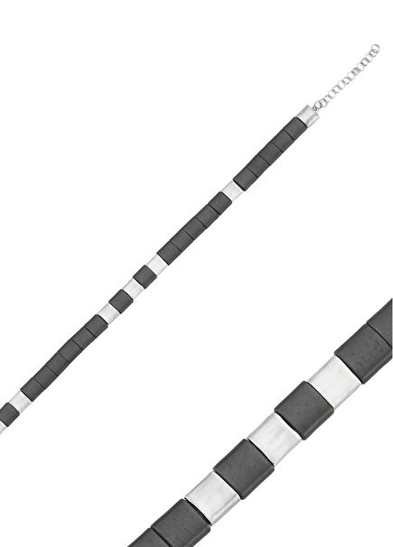 Women's Silver Bracelet With Hematite Stone