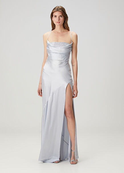 Light Blue Maxi Evening Dress