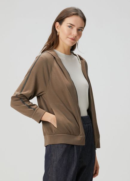Brown Zipper Hoodie